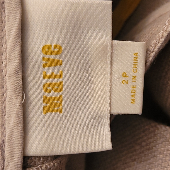 Maeve Anthropologie Tan Light Academia Linen Yellow Black Brown Stripes … - Picture 9 of 11